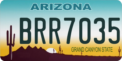 AZ license plate BRR7035