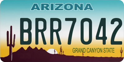 AZ license plate BRR7042