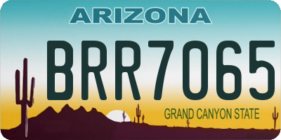 AZ license plate BRR7065