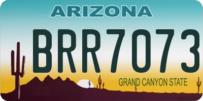 AZ license plate BRR7073