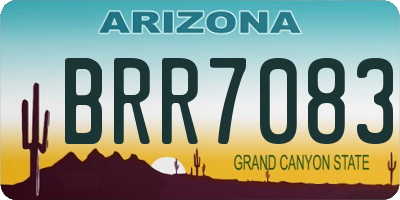 AZ license plate BRR7083