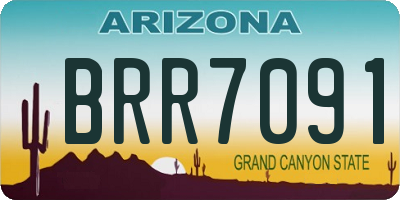 AZ license plate BRR7091