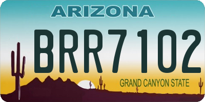 AZ license plate BRR7102
