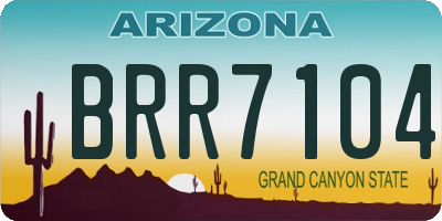 AZ license plate BRR7104