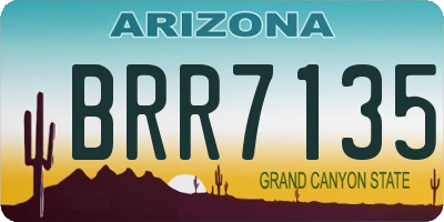 AZ license plate BRR7135