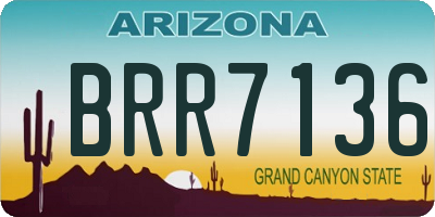 AZ license plate BRR7136