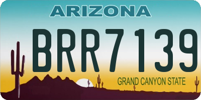 AZ license plate BRR7139