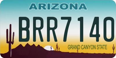 AZ license plate BRR7140
