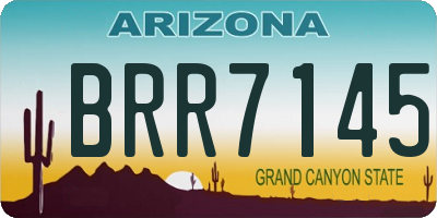 AZ license plate BRR7145