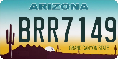 AZ license plate BRR7149