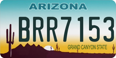 AZ license plate BRR7153