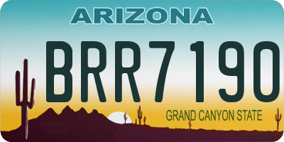 AZ license plate BRR7190