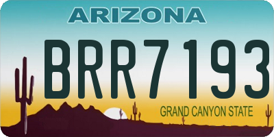 AZ license plate BRR7193