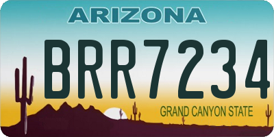 AZ license plate BRR7234