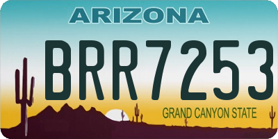 AZ license plate BRR7253