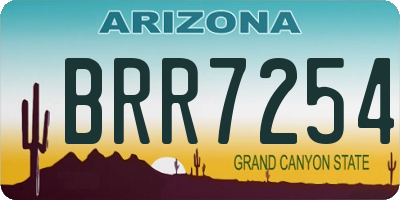 AZ license plate BRR7254