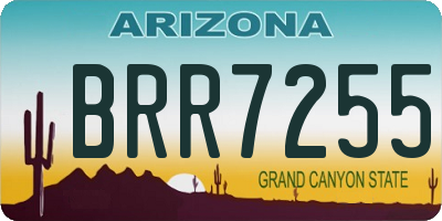 AZ license plate BRR7255