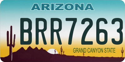 AZ license plate BRR7263