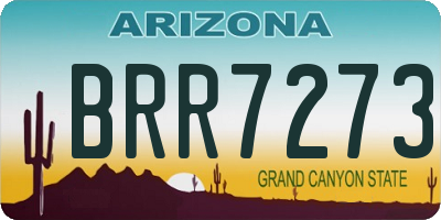 AZ license plate BRR7273