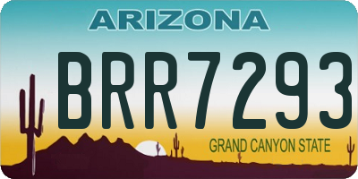 AZ license plate BRR7293