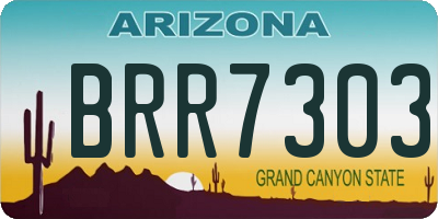AZ license plate BRR7303