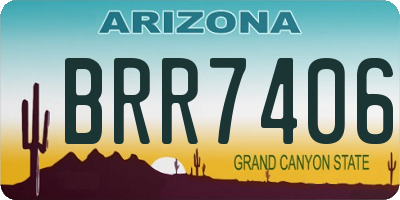 AZ license plate BRR7406