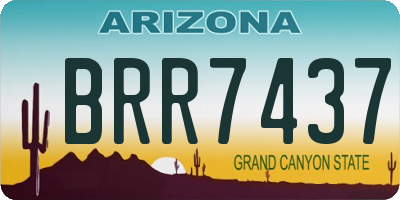 AZ license plate BRR7437