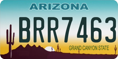 AZ license plate BRR7463