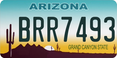 AZ license plate BRR7493