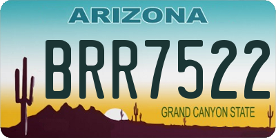 AZ license plate BRR7522