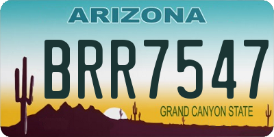 AZ license plate BRR7547