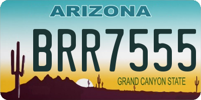 AZ license plate BRR7555
