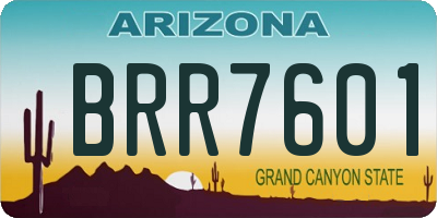 AZ license plate BRR7601