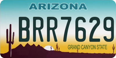AZ license plate BRR7629