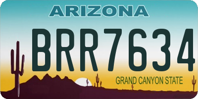AZ license plate BRR7634