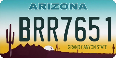 AZ license plate BRR7651