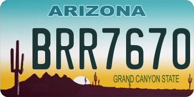 AZ license plate BRR7670