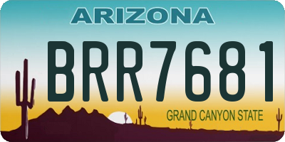 AZ license plate BRR7681
