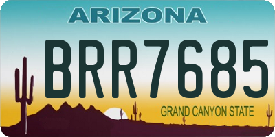 AZ license plate BRR7685