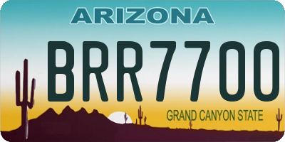 AZ license plate BRR7700