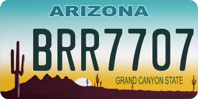 AZ license plate BRR7707