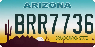 AZ license plate BRR7736