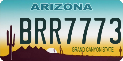 AZ license plate BRR7773