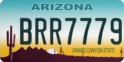 AZ license plate BRR7779