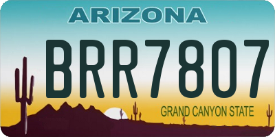 AZ license plate BRR7807