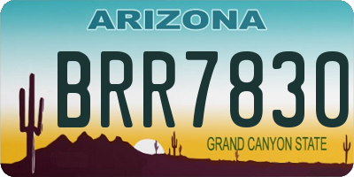 AZ license plate BRR7830