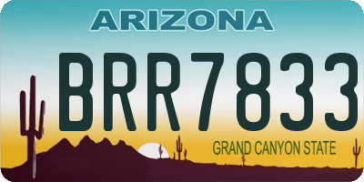 AZ license plate BRR7833