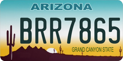 AZ license plate BRR7865