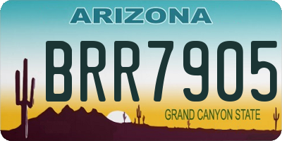 AZ license plate BRR7905