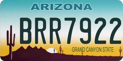 AZ license plate BRR7922